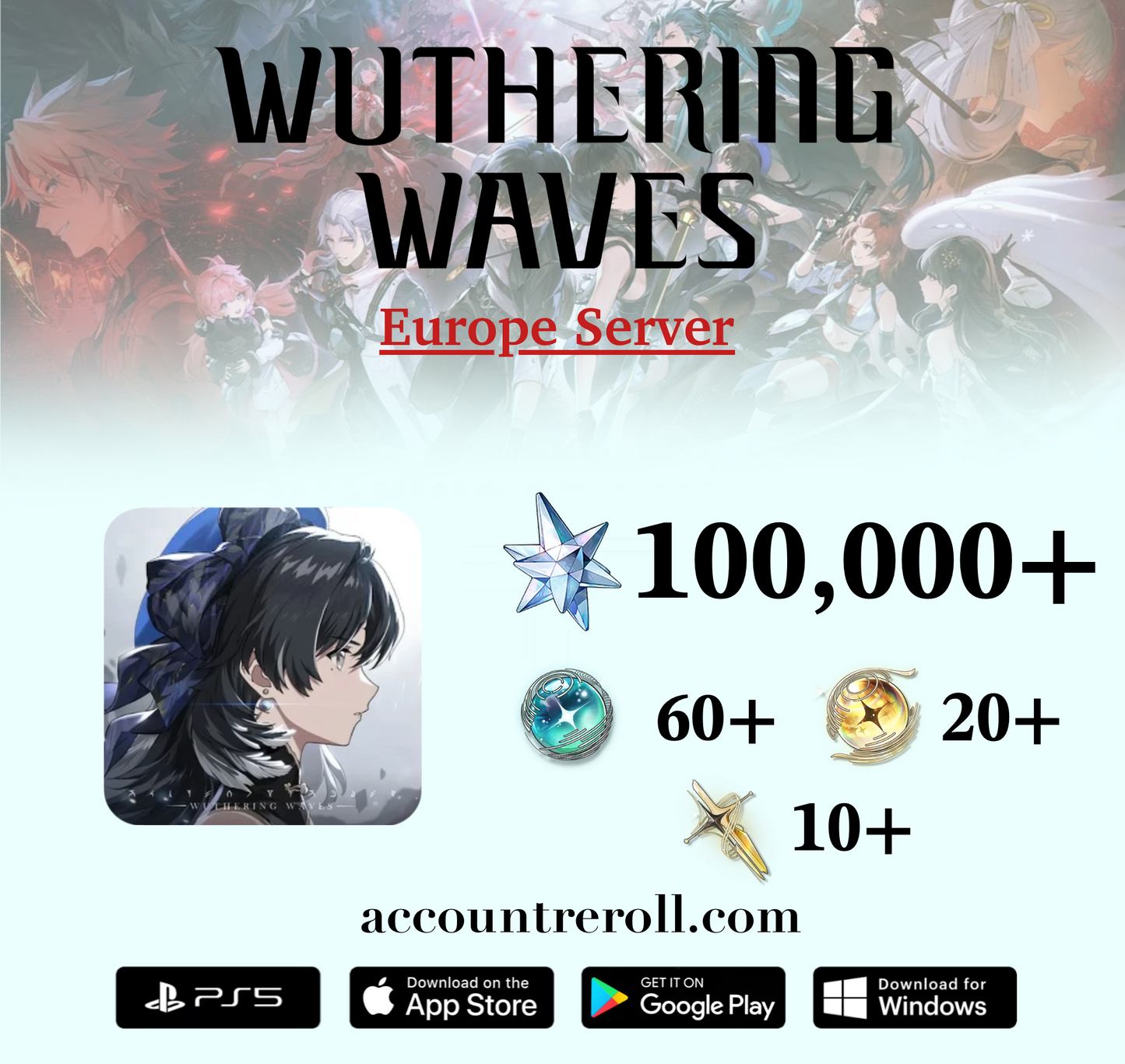 Wuthering Waves Astrites Reroll Account [Europe]