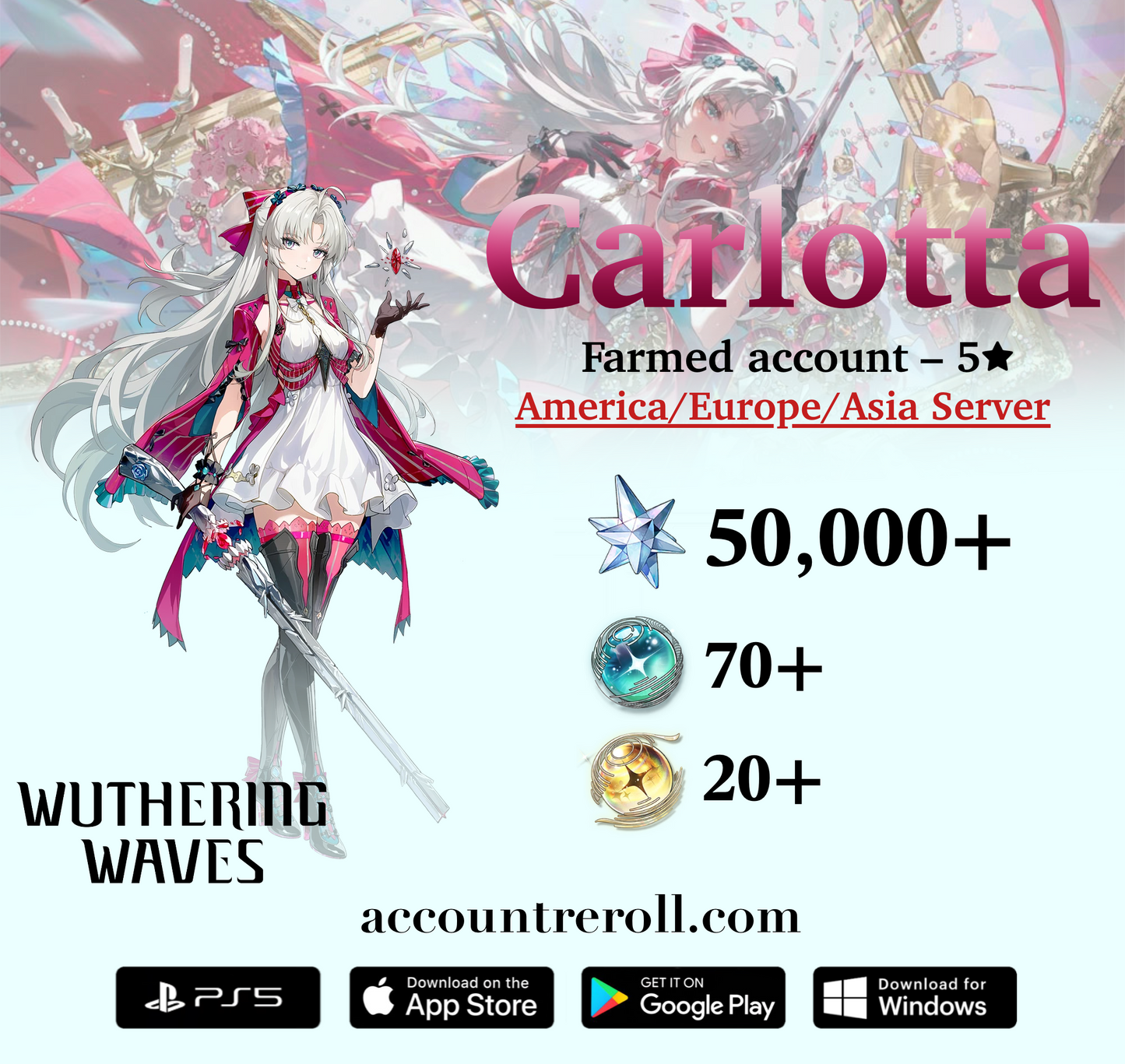 Carlotta Wuthering Waves Farmed Starter Account