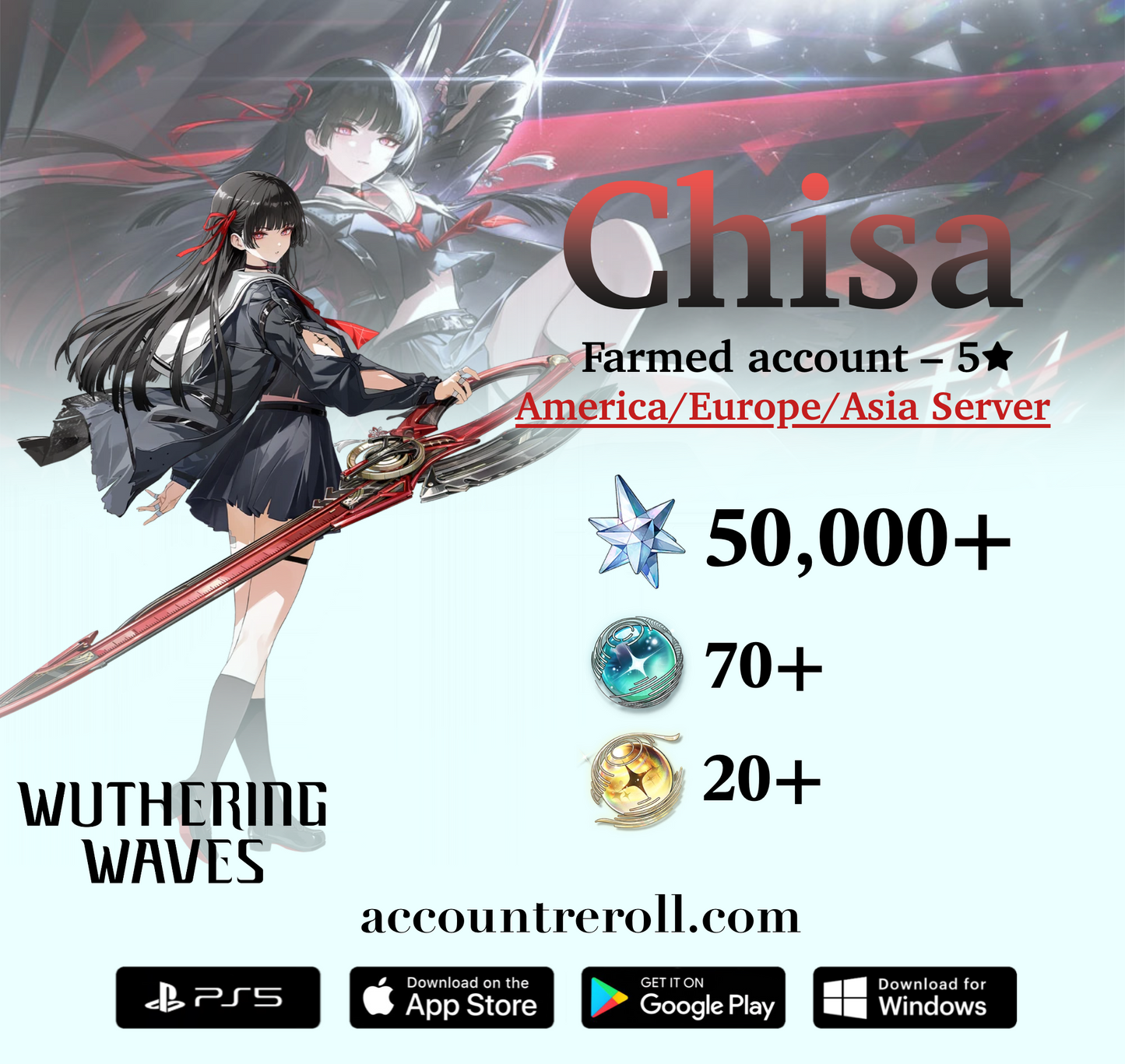 Chisa Wuthering Waves Farmed Starter Account