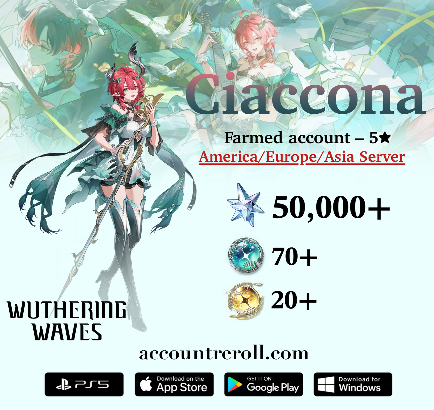 Ciaccona Wuthering Waves Farmed Starter Account