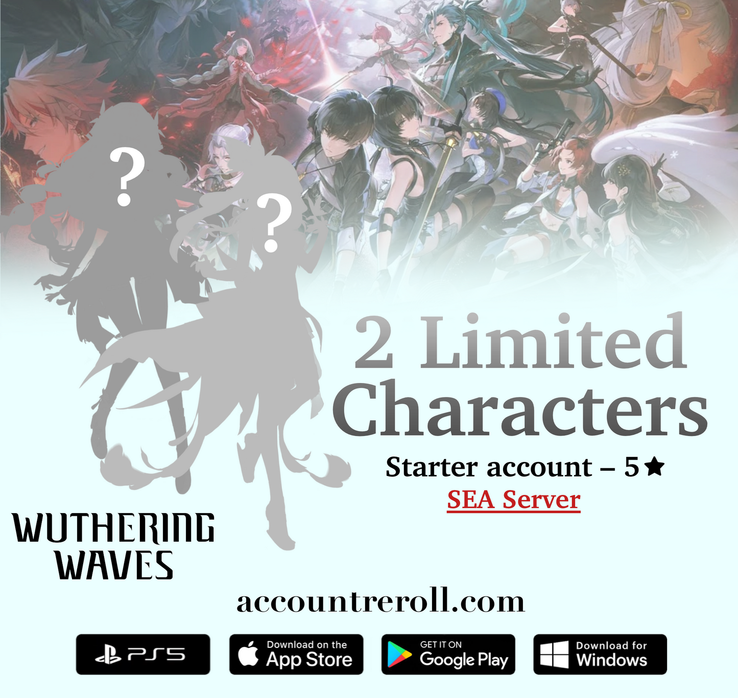 Wuthering Waves 2 Limited Characters Starter Account [SEA]