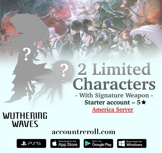 Wuthering Waves 2 Limited Characters with Signature Weapon Starter Account [America]