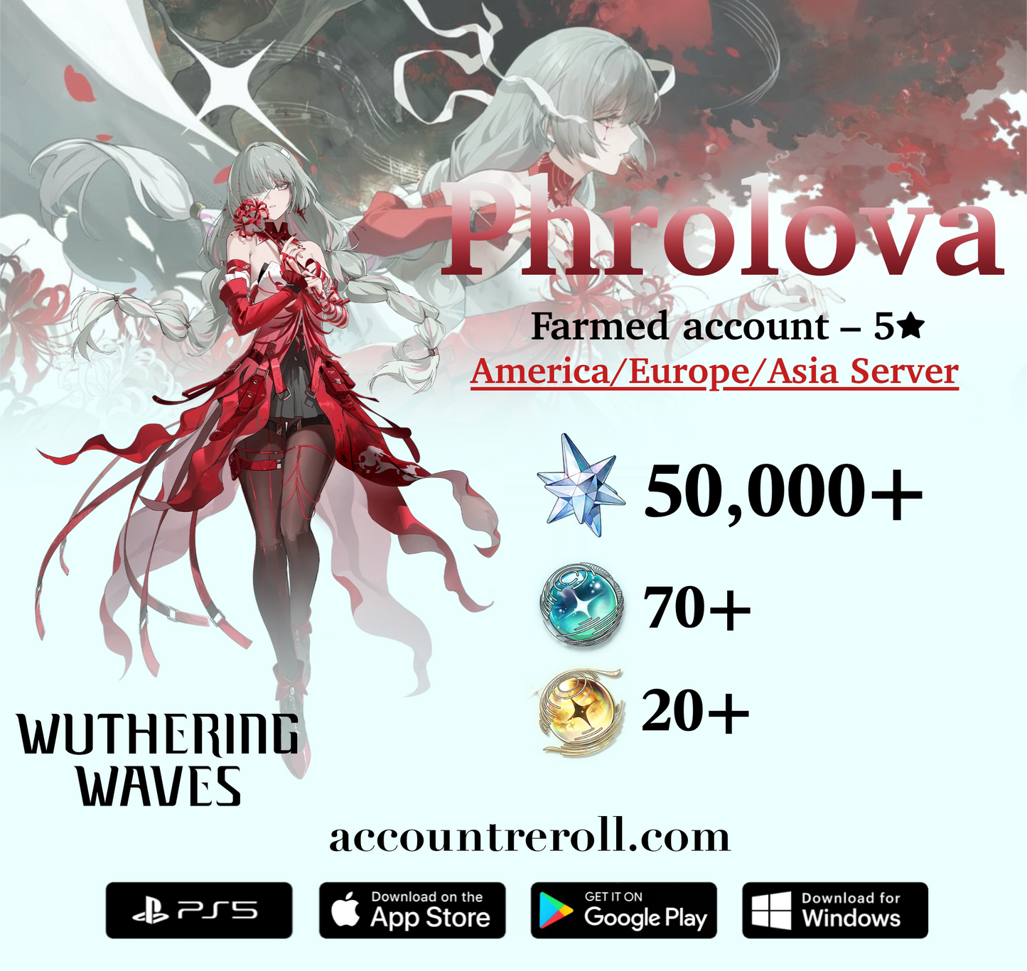 Phrolova Wuthering Waves Farmed Starter Account