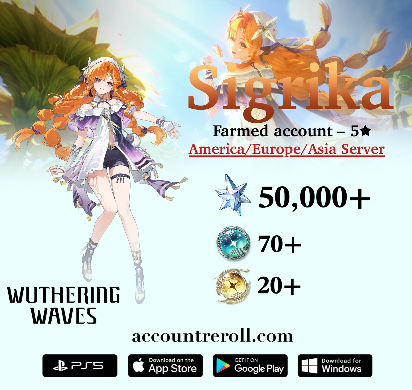 Sigrika Wuthering Waves Farmed Starter Account