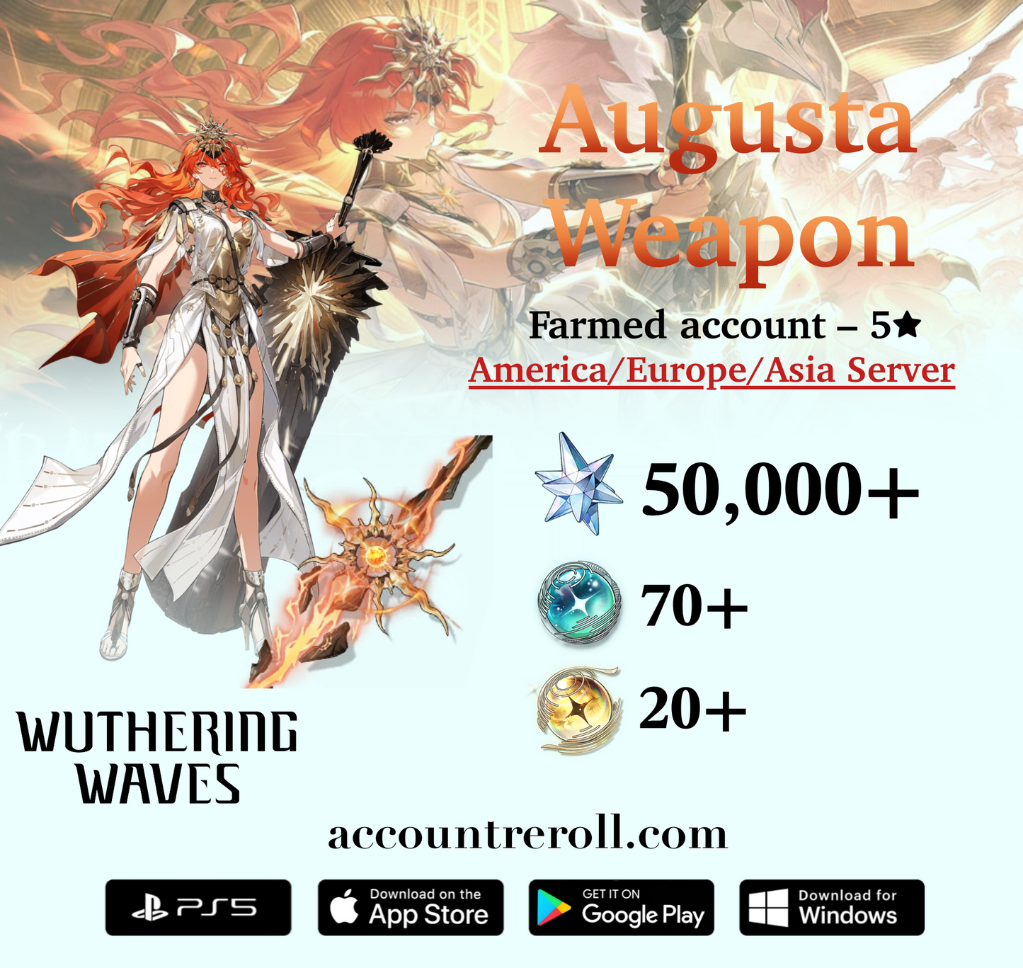 Augusta with Thunderflare Dominion Wuthering Waves Farmed Account