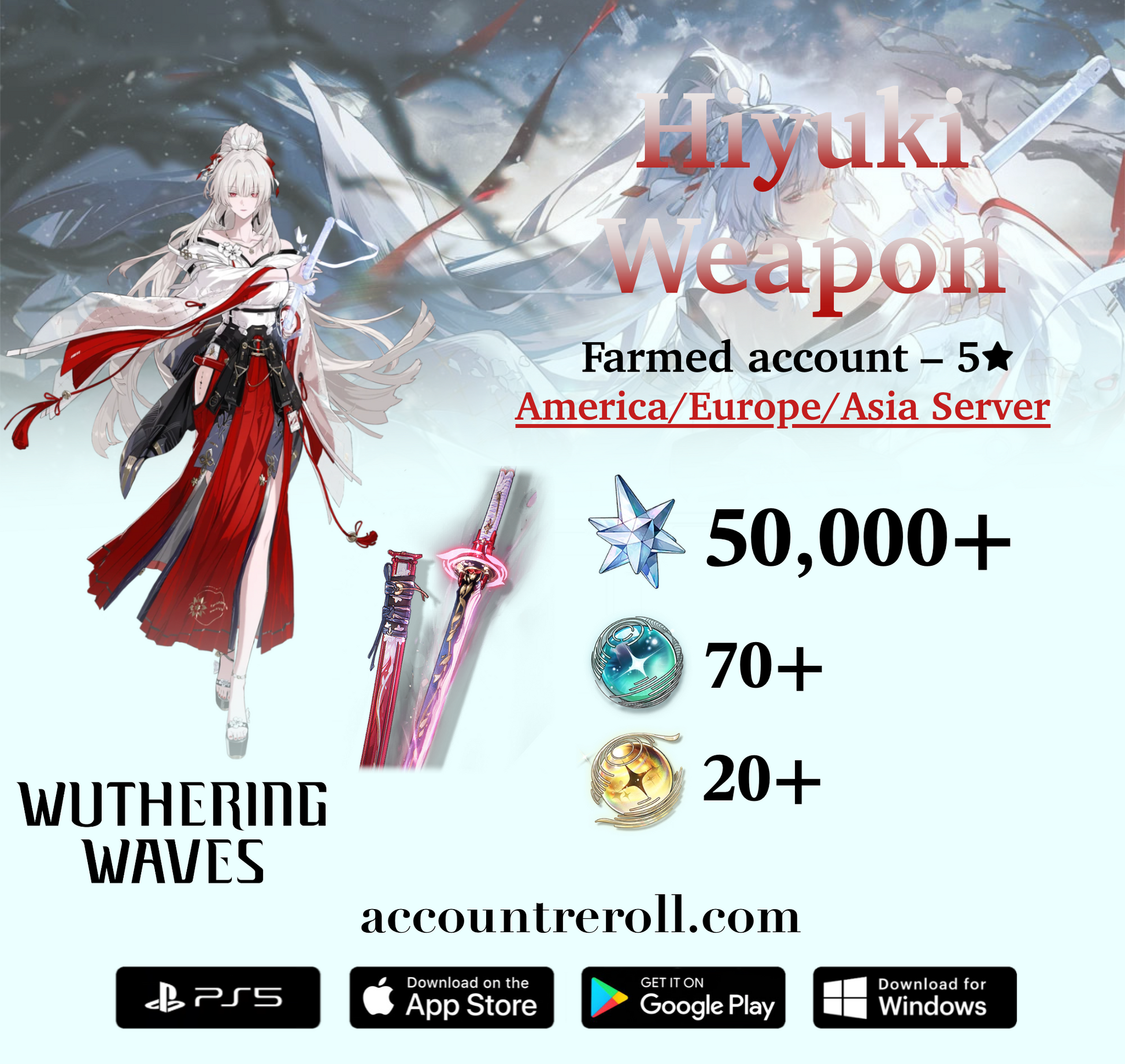 Hiyuki with Frostburn Wuthering Waves Farmed Account