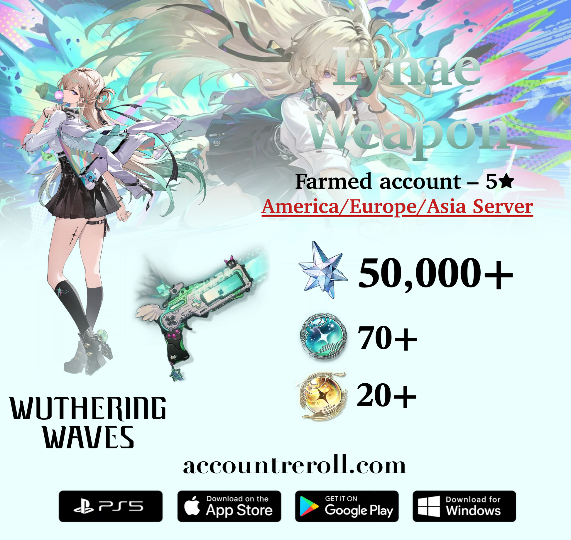 Lynae with Spectrum Blaster Wuthering Waves Farmed Account
