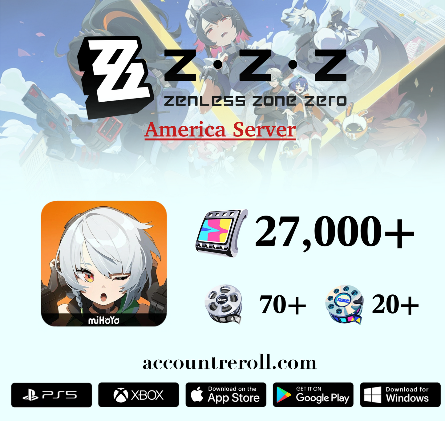 Zenless Zone Zero ZZZ Reroll Account [America]
