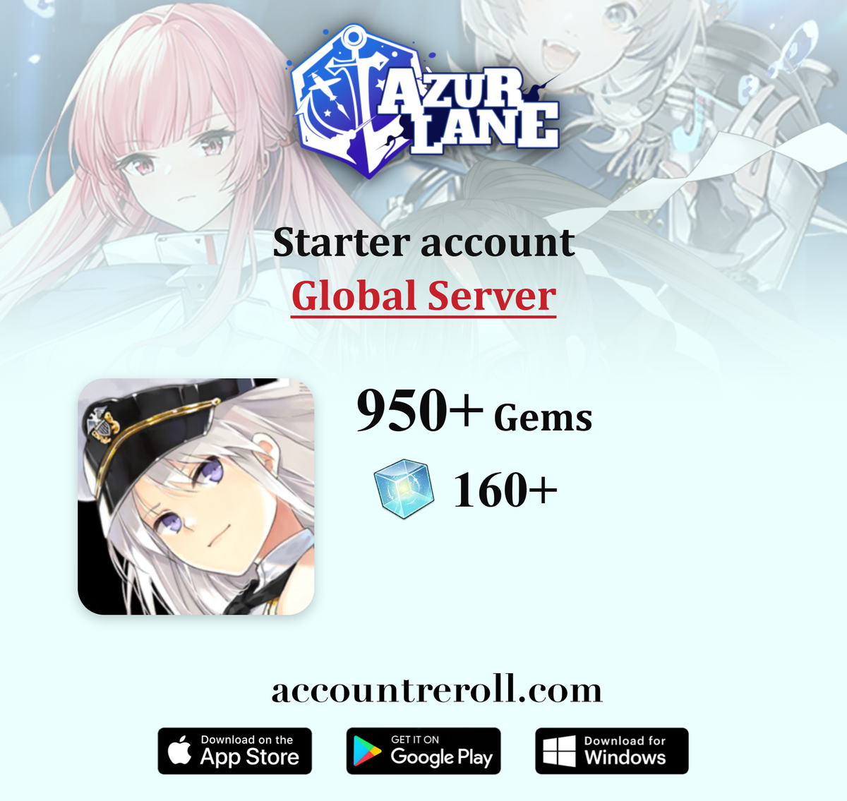 Azur Lane Starter Account with Gems [Global]