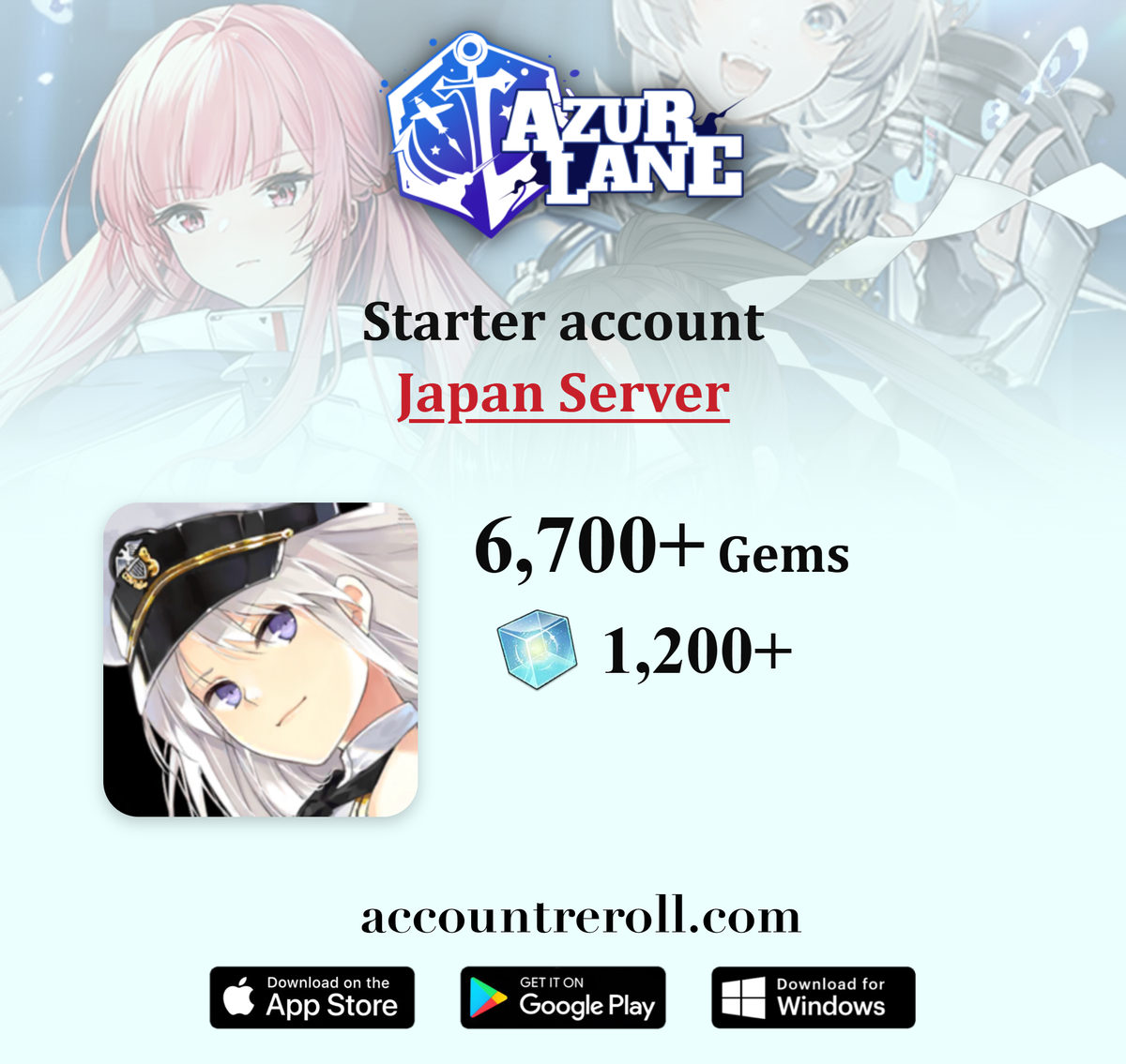 Azur Lane Starter Account with Gems [Japan]