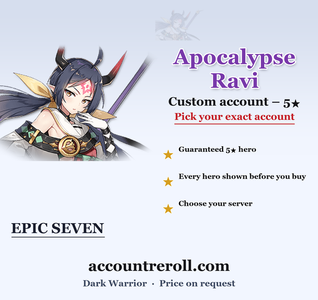 Apocalypse Ravi Epic Seven Custom Account