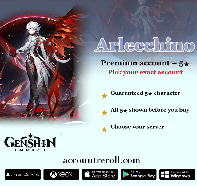 Arlecchino Genshin Impact Premium Custom Account