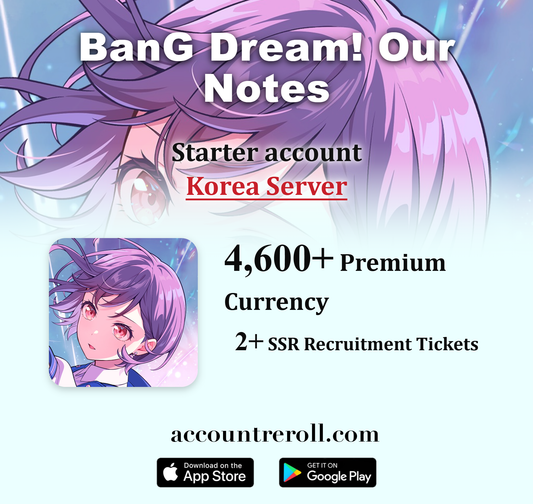 BanG Dream! Our Notes Starter Account with Premium Currency [Korea]