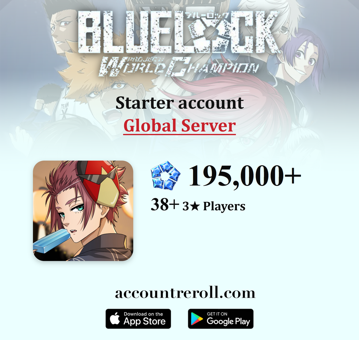 BLUE LOCK Project: World Champion Starter Account with Blue Gems [Global]