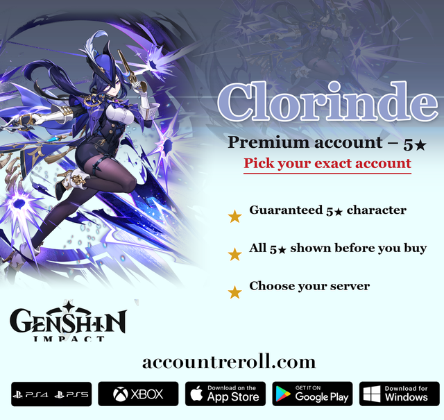 Clorinde Genshin Impact Premium Custom Account