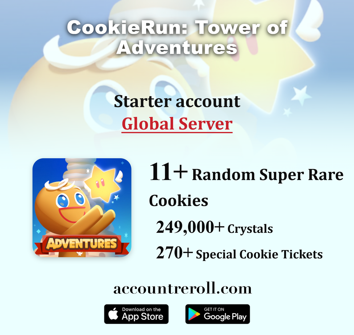 CookieRun: Tower of Adventures Starter Account [Global]