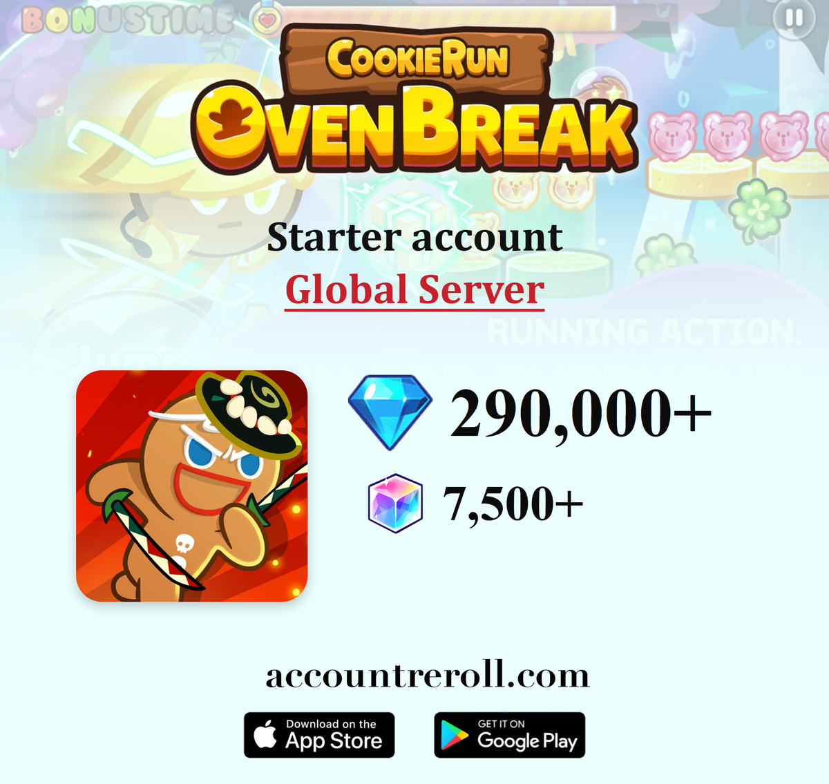 CookieRun: OvenBreak Starter Account with Crystals [Global]
