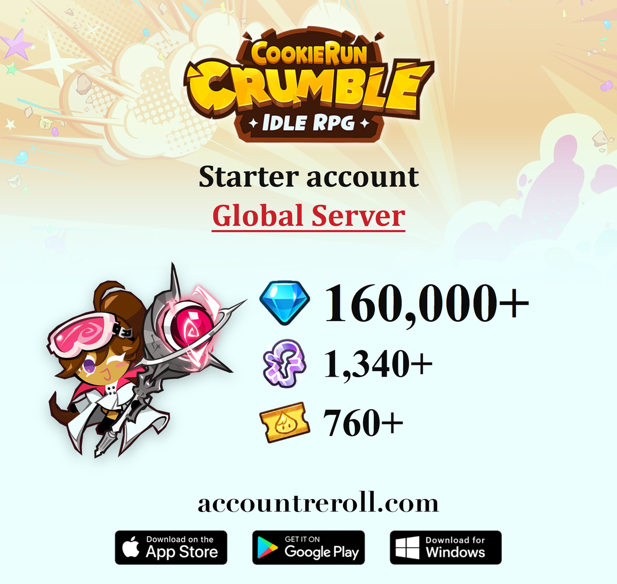 Brightseeker Cookie CookieRun: Crumble Farmed Starter Account