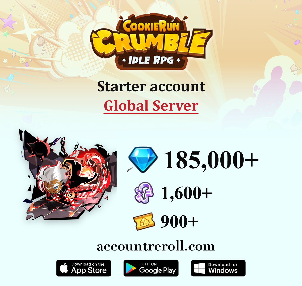 Oven Wanderer Cookie CookieRun: Crumble Farmed Starter Account