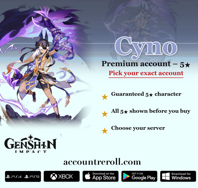 Cyno Genshin Impact Premium Custom Account
