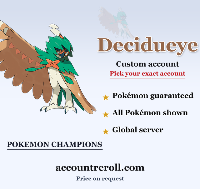 Decidueye Pokemon Champions Custom Account