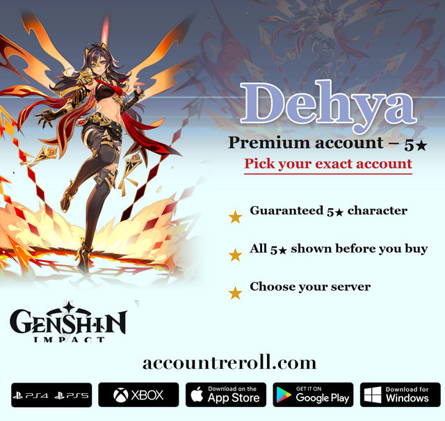 Dehya Genshin Impact Premium Custom Account