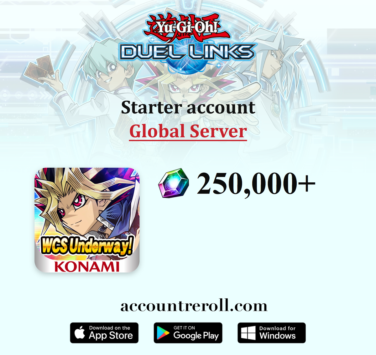 Yu-Gi-Oh! Duel Links Starter Account with Gems [Global]