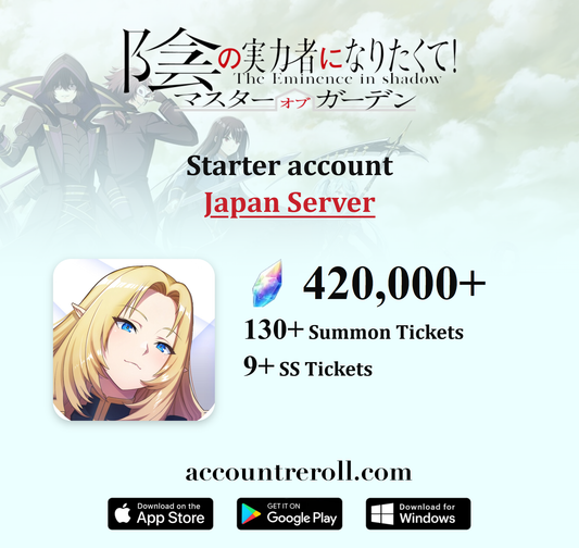 The Eminence in Shadow: Master of Garden Starter Account with Phantasm Gems [Japan]