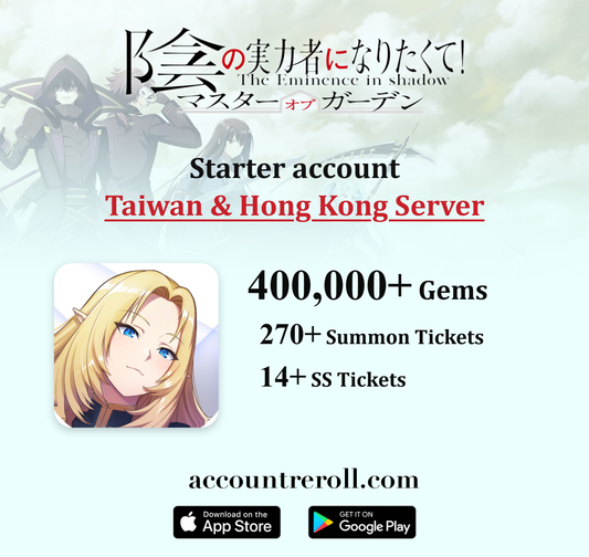The Eminence in Shadow: Master of Garden Starter Account with Phantasm Gems [Taiwan & Hong Kong]
