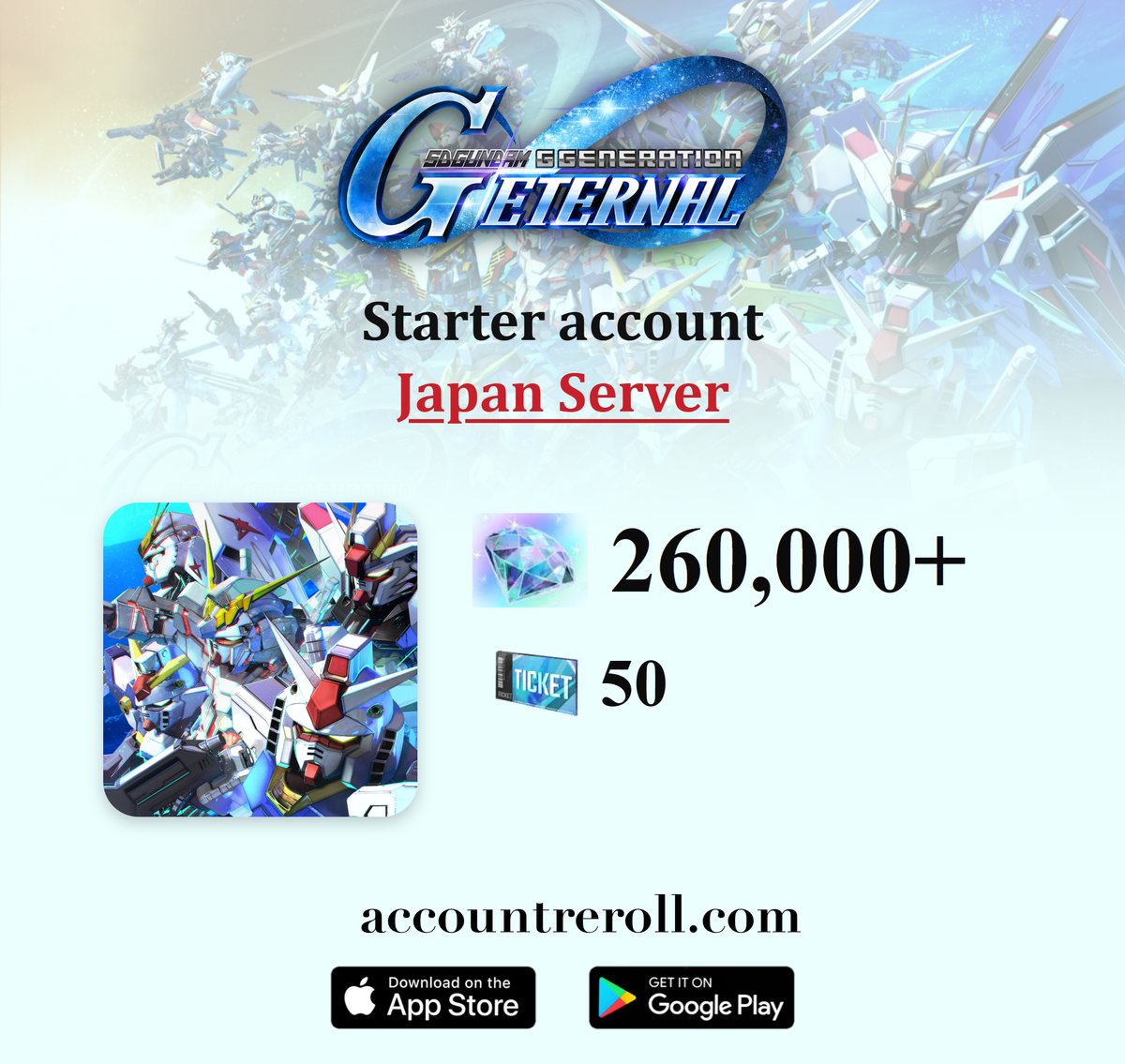 SD Gundam G Generation Eternal Starter Account with Limited UR Units [Japan]