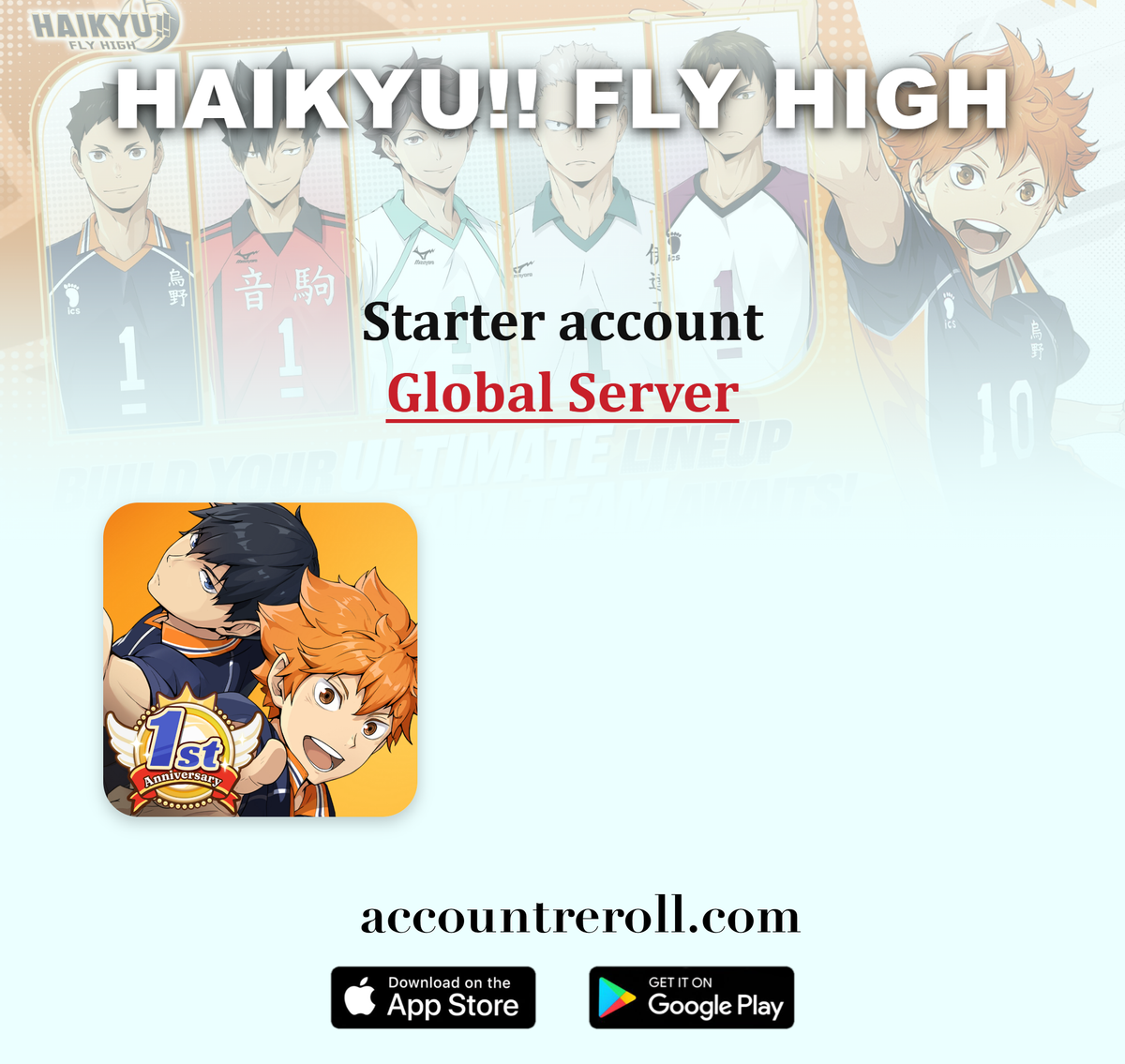 HAIKYU!! FLY HIGH Starter Account with Guaranteed SSR Characters [Global]