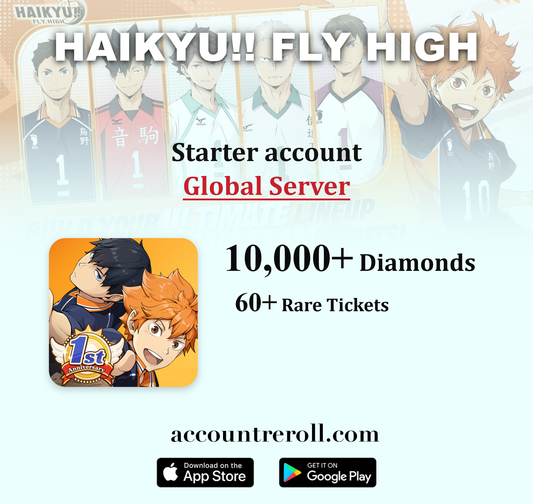 HAIKYU!! FLY HIGH Starter Account with Guaranteed UR or SSR Characters [Global]