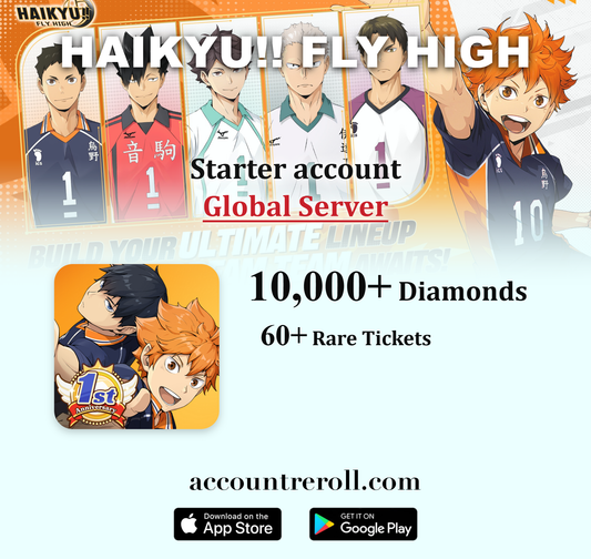 HAIKYU!! FLY HIGH Starter Account with Guaranteed UR or SSR Characters [Global]