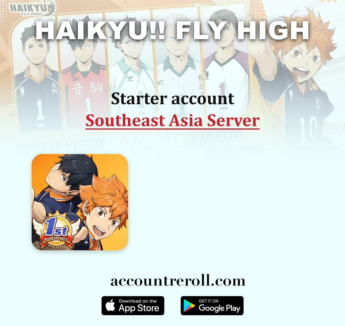 HAIKYU!! FLY HIGH Starter Account with Guaranteed SSR Characters [Southeast Asia]