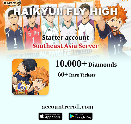 HAIKYU!! FLY HIGH Starter Account with Guaranteed UR or SSR Characters [Southeast Asia]