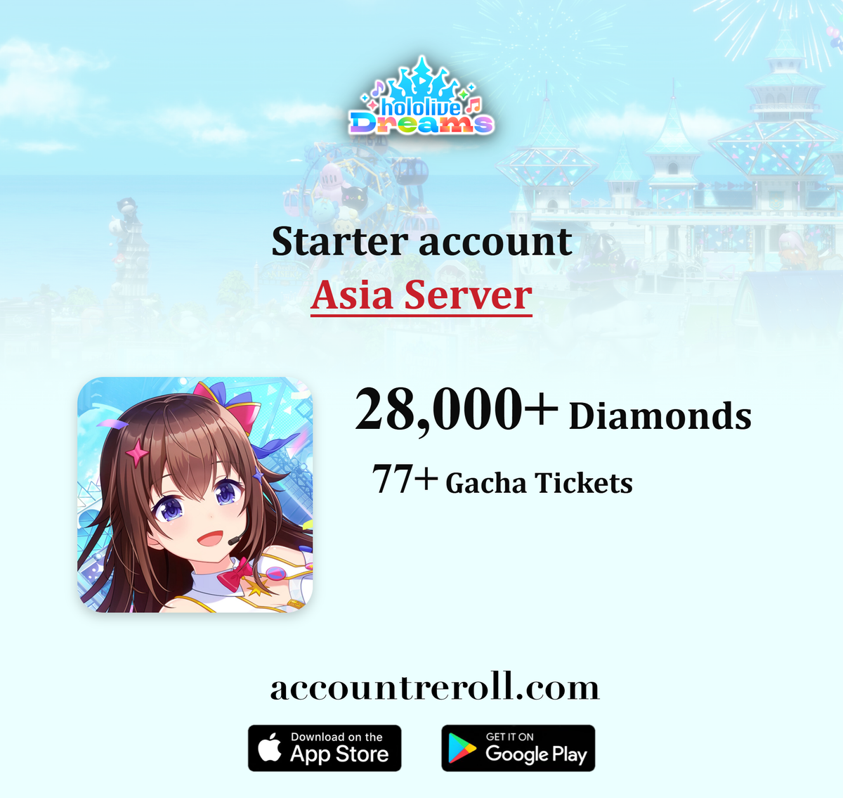 hololive Dreams Starter Account with Diamonds [Asia]
