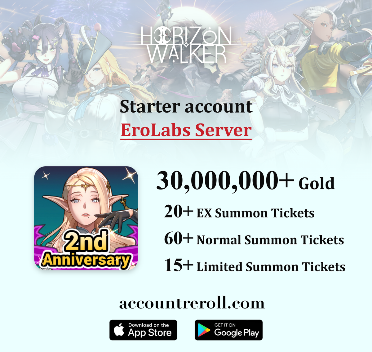 Horizon Walker Starter Account with Summon Tickets [EroLabs]