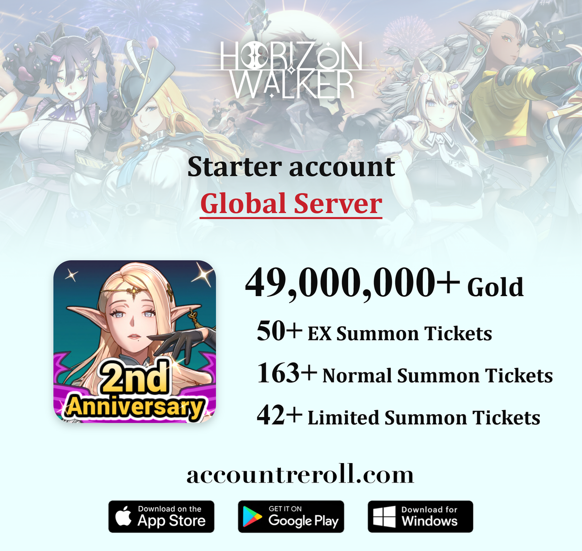 Horizon Walker Starter Account with Summon Tickets [Global]