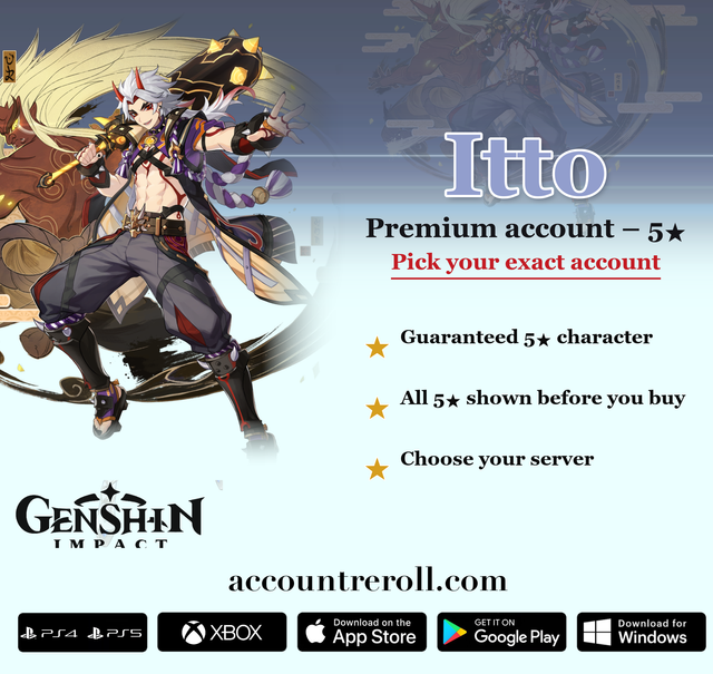 Itto Genshin Impact Premium Custom Account