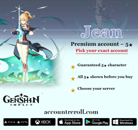 Jean Genshin Impact Premium Custom Account