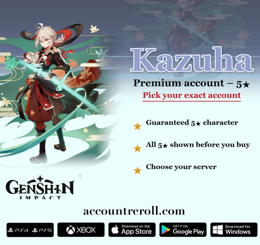 Kazuha Genshin Impact Premium Custom Account