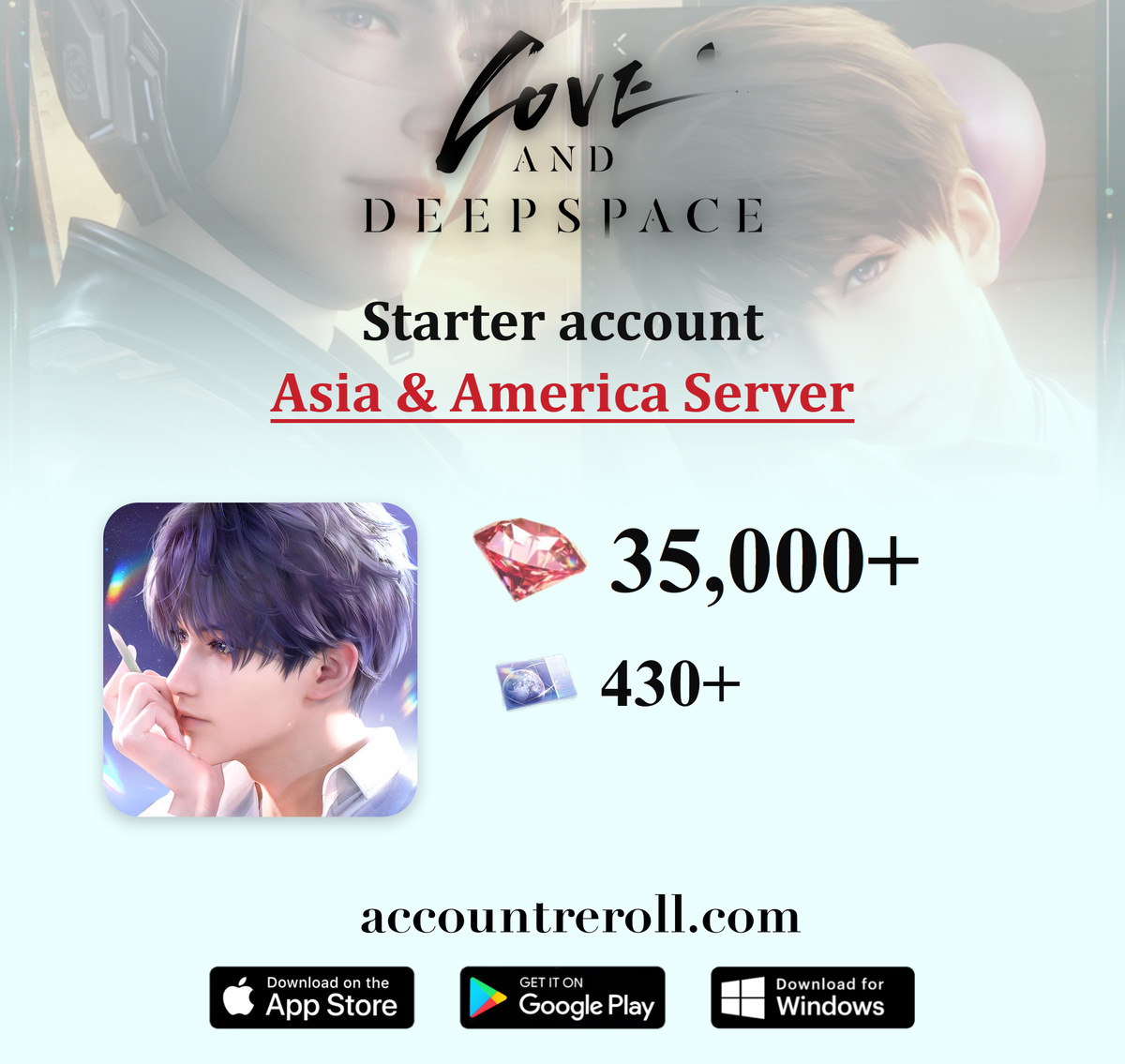 Love and Deepspace Starter Account with Diamonds [Asia & America]