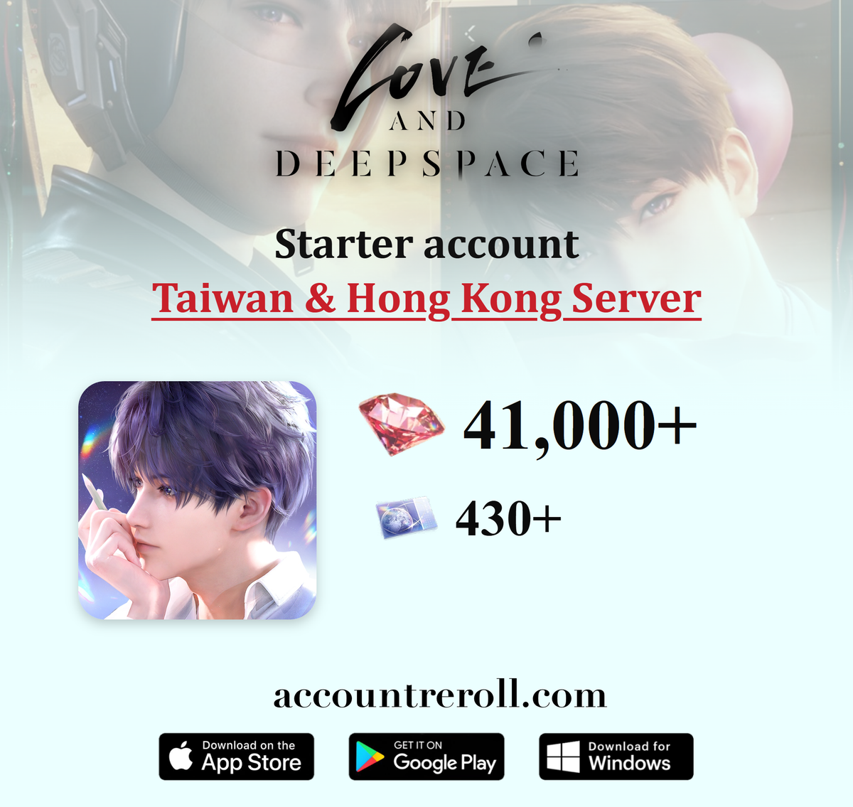 Love and Deepspace Starter Account with Diamonds [Taiwan & Hong Kong]