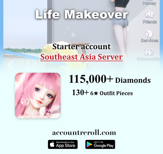 Life Makeover Starter Account with Diamonds [Southeast Asia]