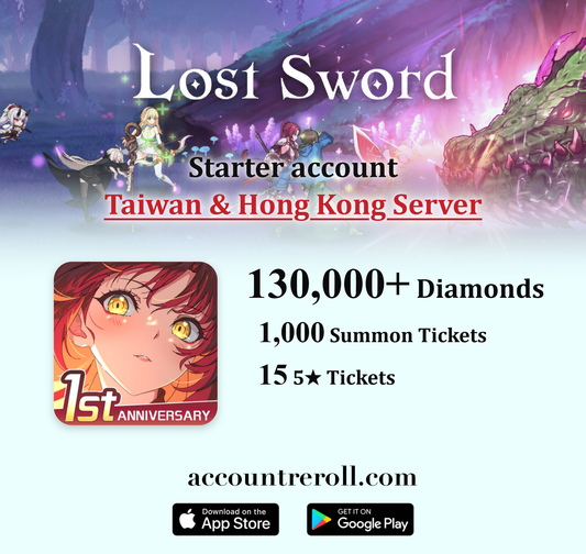 Lost Sword Starter Account with Diamonds [Taiwan & Hong Kong]