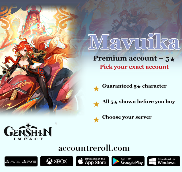 Mavuika Genshin Impact Premium Custom Account