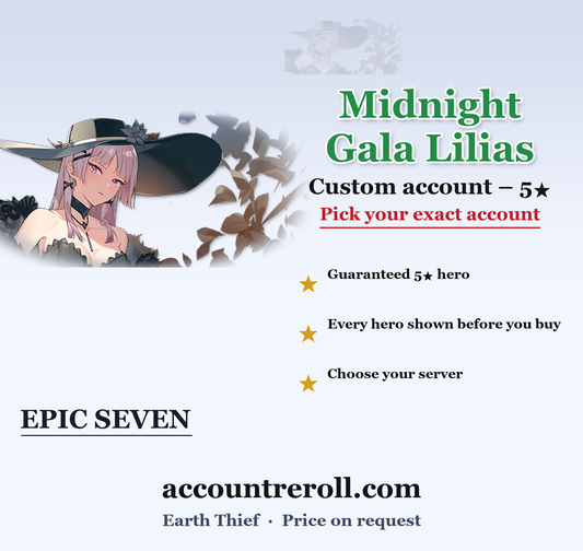 Midnight Gala Lilias Epic Seven Custom Account