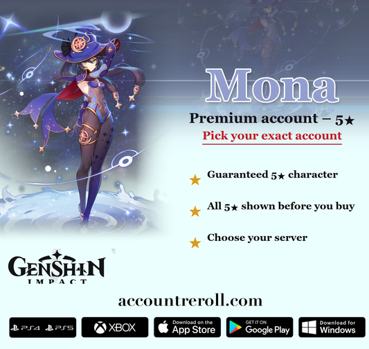 Mona Genshin Impact Premium Custom Account