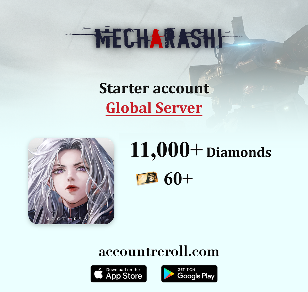 Mecharashi Starter Account with Diamonds [Global]