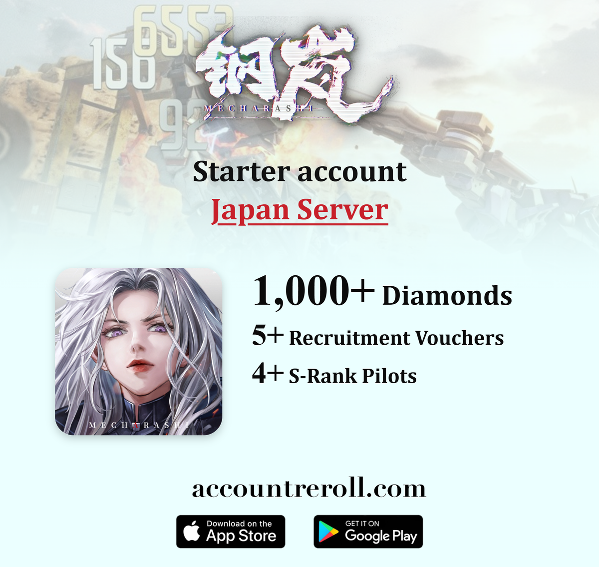 Mecharashi Starter Account with S-Rank Pilots [Japan]
